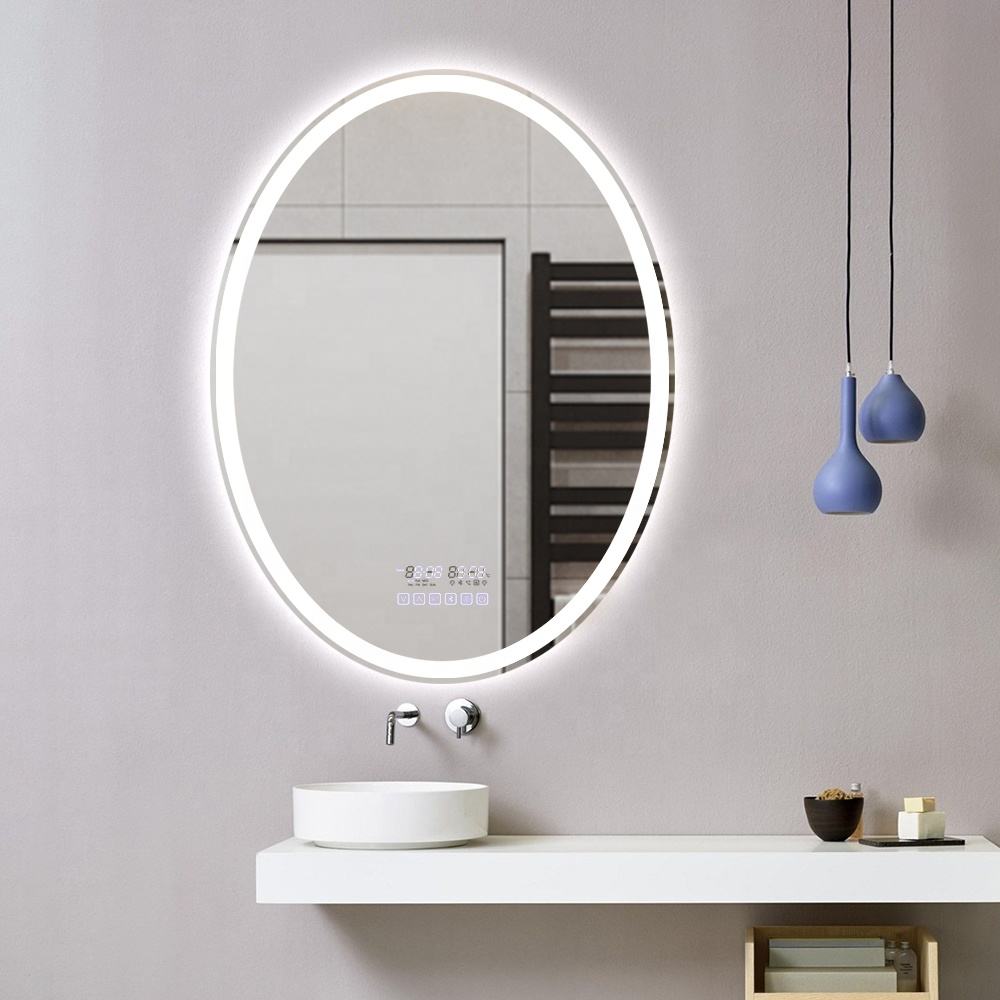 Frameless Oval Mirror with LED backlit Lights OM-02 - AeMirror