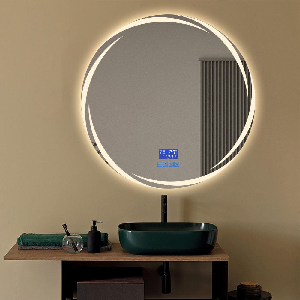 Frameless Round Mirror with LED backlit Lights RM-04 - AeMirror